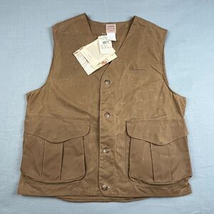NWT Filson Vintage Upland Hunting Vest Brown Shelter Cloth Style 431 Men's XL